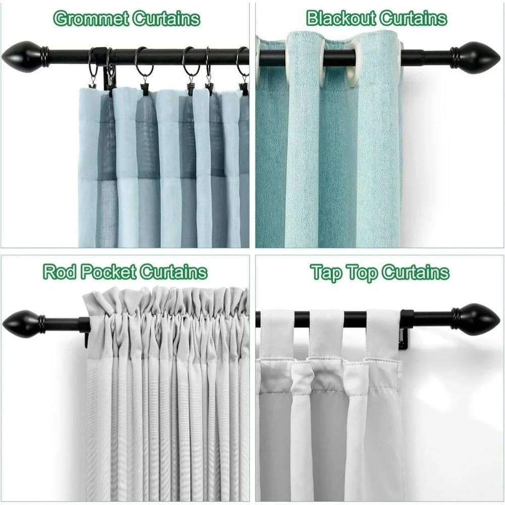 Curtain Rods for Windows 16 to 48 inches, Curtain Rod Max Adjustable Length...